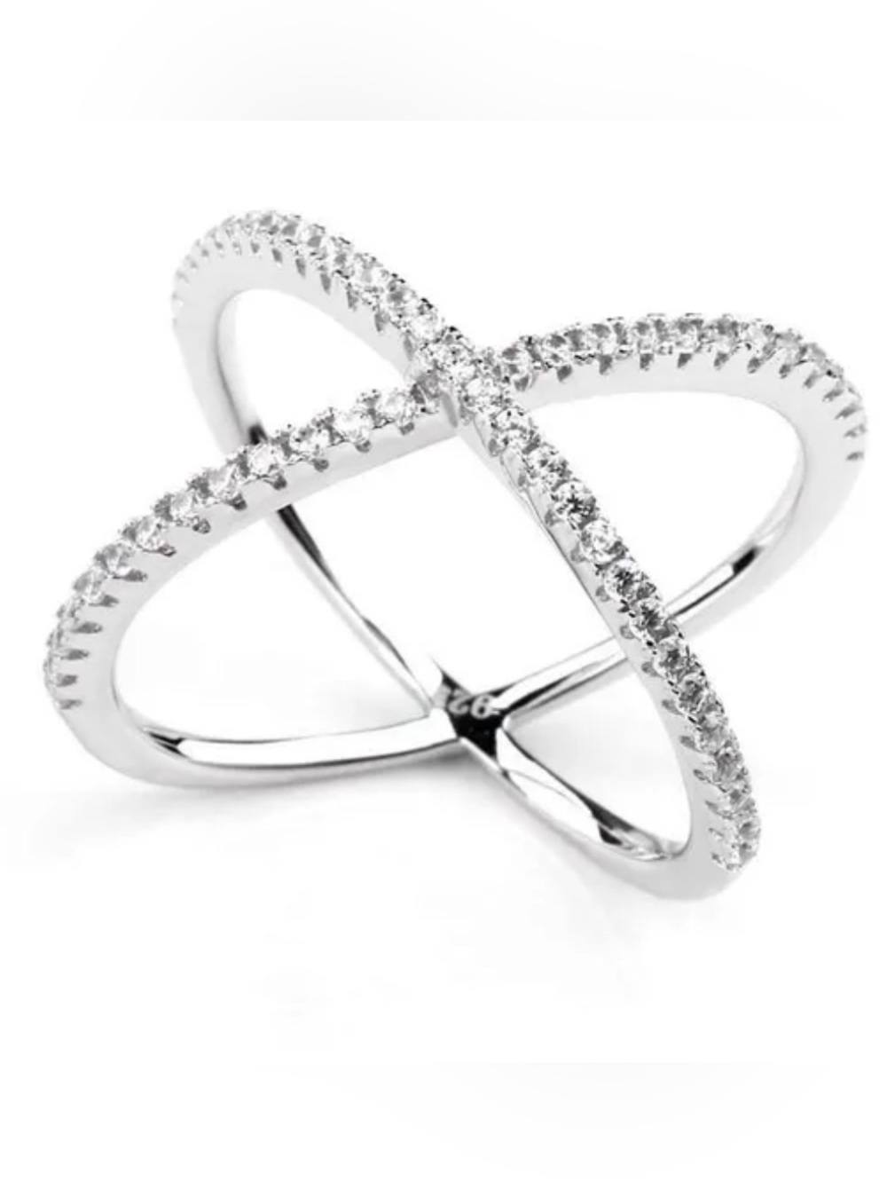Moissanite Crisscross X Ring